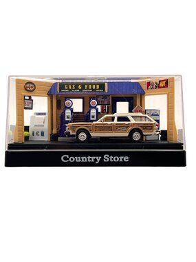 Country Store Gas Station Diorama 1979 Chrysler Town & Country Station Wagon